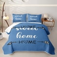 thumbnail image 1 of meiyoeat Rustic Home Sweet Twin Quilt Set for Adults Men Women, Arrow Quote Twin Coverlet Set, Sky Blue, 2pcs, 1 of 7