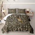 thumbnail image 1 of meiyoeat Rustic Hunting Camo Bed Spread Queen For Boys,Green Initial Letter A Queen Coverlet Set For Men,3pcs, 1 of 7