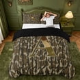 thumbnail image 1 of meiyoeat Rustic Hunting Camo Duvet Cover Queen For Boys,Green Initial Letter A Queen Bedding For Men,Black Reversible,3 Pieces(No Comforter), 1 of 6