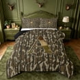 thumbnail image 1 of meiyoeat Rustic Hunting Camo Queen Comforter Set For Boys,Green Initial Letter A Comforter Sets Queen For Men,Black Reversible,3 Pieces, 1 of 7