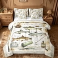 thumbnail image 1 of meiyoeat Rustic Pike Fish 7-Piece King Bedding For Kids,Vintage Farmhouse Fishing King Bed In A Bag For Adults,Reversible, 1 of 7