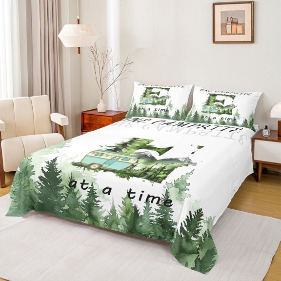 meiyoeat Rv Trailers Camper Bed Sheets For Boys,Monogrammed Alphabet E Print Full Size Sheets,4pcs,1 Flat Sheet,1 Fitted Sheet and 2 Pillowcases