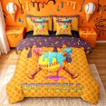 thumbnail image 1 of meiyoeat Softball Ice Cream Twin Bedding for Girls, Candy Baseball Bat Drip Bedding Comforter Set, Black Reversible, 7pcs, 1 of 6