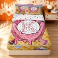 thumbnail image 1 of meiyoeat Sweet Baseball Ice Cream Zipper Full Size Comforter Sets with Fitted Sheet and 2 Pillowcases for Girls, Kawaii Letter K Glove Zipper Bedding Set, Polkadot Reversible, 4 Pieces, 1 of 7