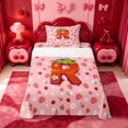 thumbnail image 1 of meiyoeat Sweet Fruit Initial R Twin Sheets,Strawberry Daisy Monogrammed Bedding For Girl,3-Piece,1 Fitted Sheet and 1 Pillowcase, 1 of 6