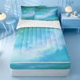 thumbnail image 1 of meiyoeat Teal Galaxy Star Zipper Twin Comforter Sets with Fitted Sheet and 2 Pillowcases,Calm Magical Sky Pattern Zipper Bedding Set For Girl,Reversible,4 Pieces, 1 of 7