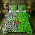 thumbnail image 1 of meiyoeat Teens Video Games 7-Piece King Bedding For Boys,Pixel Miner Theme Initial Latter L King Bed In A Bag,Reversible, 1 of 7