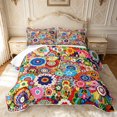 thumbnail image 1 of meiyoeat Vibrant Floral Bed Spread Queen For Men Women,Multicolor Pattern Queen Coverlet Set,Rainbow,3pcs,1 Quilt and 2 Pillowcases, 1 of 7