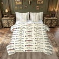 thumbnail image 1 of meiyoeat Vintage Pike Fish Full Size Bedding Sets for Boys Girls, Retro Hunting Ocean Wildlife Underwater Full Size Bed in a Bag, Beige, Reversible, 7 Pieces, 1 of 6