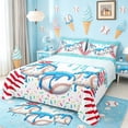 thumbnail image 1 of meiyoeat Watercolor Baseball Cream Bed Sheets For Kids,Ball Ice Drip Full Size Sheets For Boys,4 Pieces, 1 of 6