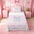 thumbnail image 1 of meiyoeat Watercolor Kawaii Stars Kids Twin Sheets,Personalized Letter K Gifts Bedding For Girl,3 Pieces,1 Fitted Sheet and 1 Pillowcase, 1 of 6