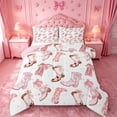 thumbnail image 1 of meiyoeat Western Cowgirls Boots King Size Comforter Sets For Girls,Pink Coquette Bow Comforters King Size For Kids,Pink Reversible,3 Pieces, 1 of 7