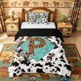 thumbnail image 1 of meiyoeat Western Leopard Monogram P Twin Duvet Cover For Boys,Cow Print Initial Art Twin Bedding,Black Reversible,2pcs,1 Duvet Cover and 1 Pillowcase, 1 of 6