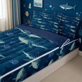 thumbnail image 1 of meiyoeat Whale Shark Zipper Twin Comforter Sets with Fitted Sheet and 2 Pillowcases for Kids Boys, Navy Coral Reef Zipper Bedding Set for Bedroom, Blue ReversibleB, 1 of 6