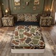 thumbnail image 1 of meiyoeat Woodland Camo Dinosaur Zipper Full Size Comforter Sets with Fitted Sheet and 2 Pillowcases for Kids Boys, Cartoon Dino Wildlife Zipper Bedding Set, Brown Green, Black Reversible, 4pcs, 1 of 6