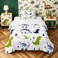 thumbnail image 1 of meiyoeat Woodland Dinosaur Twin Comforter Sets for Boys Bedding, Pine Jungle Wildlife Bedding Set, White Green Navy, Polkadot Reversible, 2pcs, 1 Comforter and 1 Pillowcase, 1 of 6