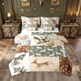thumbnail image 1 of meiyoeat Woodland Hunting Wildlife Twin Bedding for Men Boys, Rustic Camo Animal Patchwork Bedding Comforter Set, Green Brown, Reversible, 7 Pieces, 1 of 6