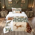 thumbnail image 1 of meiyoeat Woodland Hunting Wildlife Twin Comforter Sets for Men Boys, Rustic Camo Animal Patchwork Bedding Set, Green Brown, Reversible, 2 Pieces, 1 Comforter and 1 Pillowcase, 1 of 5
