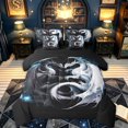 thumbnail image 1 of meiyoeat Yin Yang Dragon Full Size Bedding Sets for Boys, Frost Magic Animal Full Size Bed in a Bag, Black White, Black Reversible, 7-Piece, 1 of 5