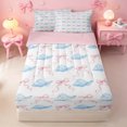 thumbnail image 1 of meiyoeat cute Seashell Bow Zipper Full Size Comforter Sets with Fitted Sheet and 2 Pillowcases,Watercolor Coastal Style Zipper Bedding Set,Pink Reversible,4-Piece, 1 of 7