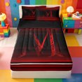 thumbnail image 1 of meiyoeat Dark Alphabet Pattern Zipper Twin Comforter Sets With Fitted Sheet And 2 Pillowcases,Gradient Letter M Zipper Bedding Set,Black Reversible,4 Pieces, 1 of 7