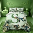 thumbnail image 1 of meiyoeat dino Monogram Print S Full Size Comforter Sets,Safari Dinosaur Design Bedding Comforter Set,Light Gray Reversible,3pcs,1 Comforter and 2 Pillowcases, 1 of 7