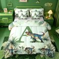 thumbnail image 1 of meiyoeat dinosaur Alphebat A 7-Piece Twin Bedding,Tropical Botanical Print Bedding Comforter Set,Light Gray Reversible, 1 of 7