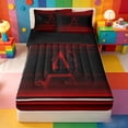 thumbnail image 1 of meiyoeat gradient Initial Print Zipper Twin Comforter Sets with Fitted Sheet and 2 Pillowcases,Red Black Monogram A Zipper Bedding Set,Black Reversible,4-Piece, 1 of 7