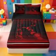 thumbnail image 1 of meiyoeat gradient Letter Pattern Zipper Full Size Comforter Sets with Fitted Sheet and 2 Pillowcases,Black Red Monogram R Zipper Bedding Set,Black Reversible,4-Piece, 1 of 7