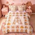 thumbnail image 1 of meiyoeat meiyoeat Personalized Capybara Monogram 7-Piece Twin Bedding,Initial Letter Print A Bedding Comforter Set,Pink Reversible, 1 of 7