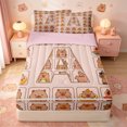 thumbnail image 1 of meiyoeat meiyoeat Personalized Capybara Monogram Zipper Twin Comforter Sets with Fitted Sheet and 2 Pillowcases,Initial Letter Print A Zipper Bedding Set,Pink Reversible,4 Pieces, 1 of 7
