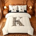 thumbnail image 1 of meiyoeat personalized Cheetah Monogrammed K 7 Pieces Full Size Bedding Sets,Cute Coquette Leopard Bow Full Size Bed in a Bag,Black Reversible, 1 of 7