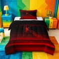 thumbnail image 1 of meiyoeat red Black Light Ombre Twin Comforter Sets,Personalized Monogram K Bedding Set,Black Reversible,2-Piece,1 Comforter and 1 Pillowcase, 1 of 7