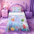 thumbnail image 1 of meiyoeat watercolor Sea Life Coral Twin Sheets,Ocean Initial P Bedding,3pcs,1 Fitted Sheet and 1 Pillowcase, 1 of 6