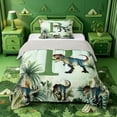thumbnail image 1 of meiyoeat wild Animal Dino Print Twin Comforter Sets,3D Cartoon Monogrammed P Art Bedding Set,Light Gray Reversible,2pcs,1 Comforter and 1 Pillowcase, 1 of 7