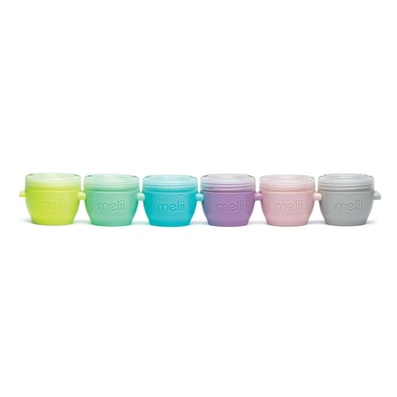 Melli Click & Go Baby Food Storage Containers with lids, Snack Containers, Freezer Safe, 2 oz - 6 pack