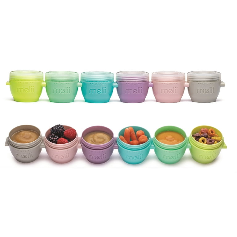 Melii Snap & Go Baby Food Freezer Containers, 2oz, 6pk, Multi