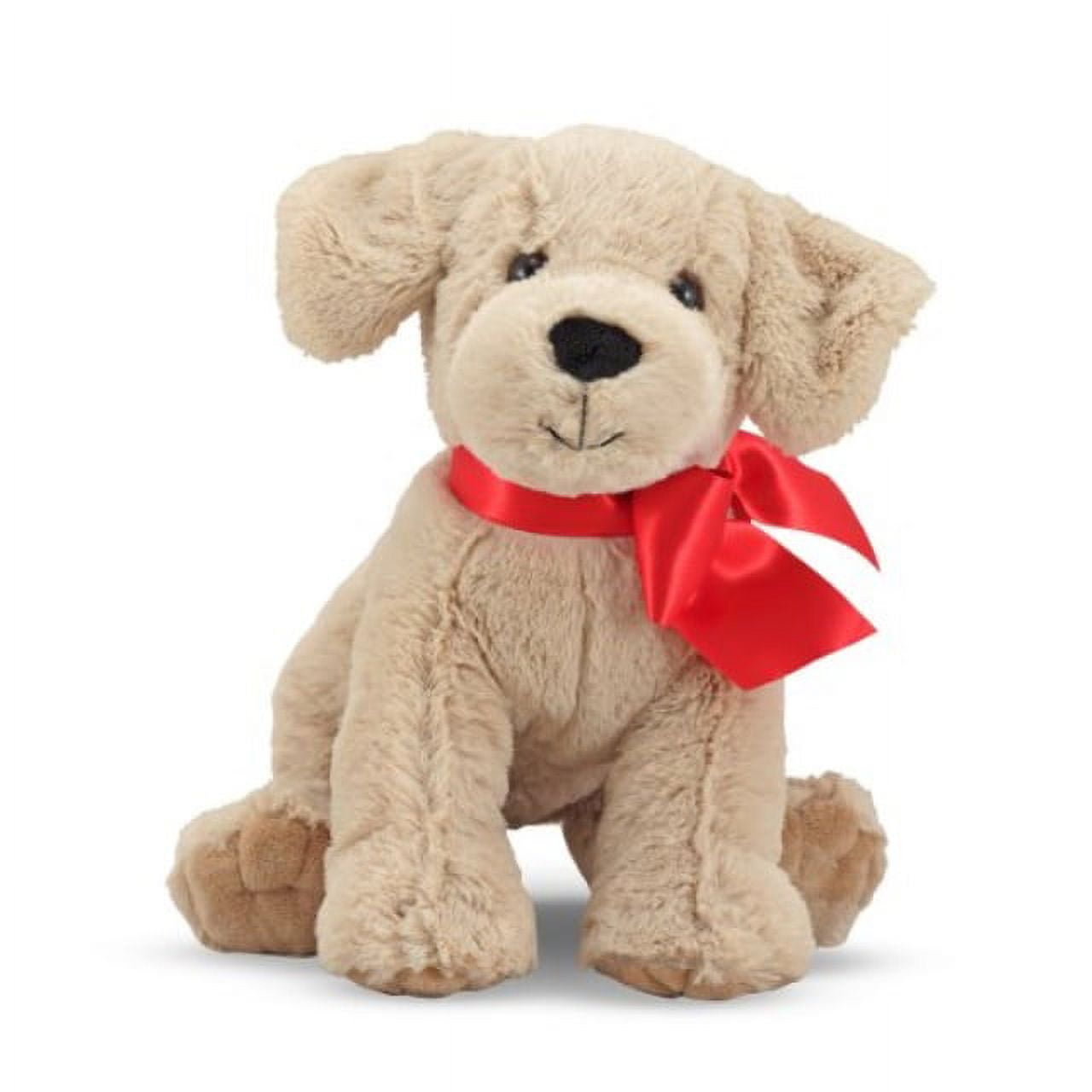 Sunny Yellow Lab Plush Dog with Red Bow
