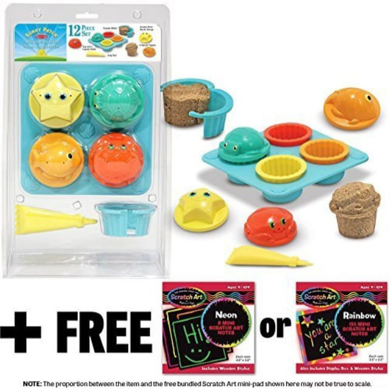 melissa doug seaside sidekicks sand cupcake set sunny patch beach play series free scratch art mini pad bundle 64316