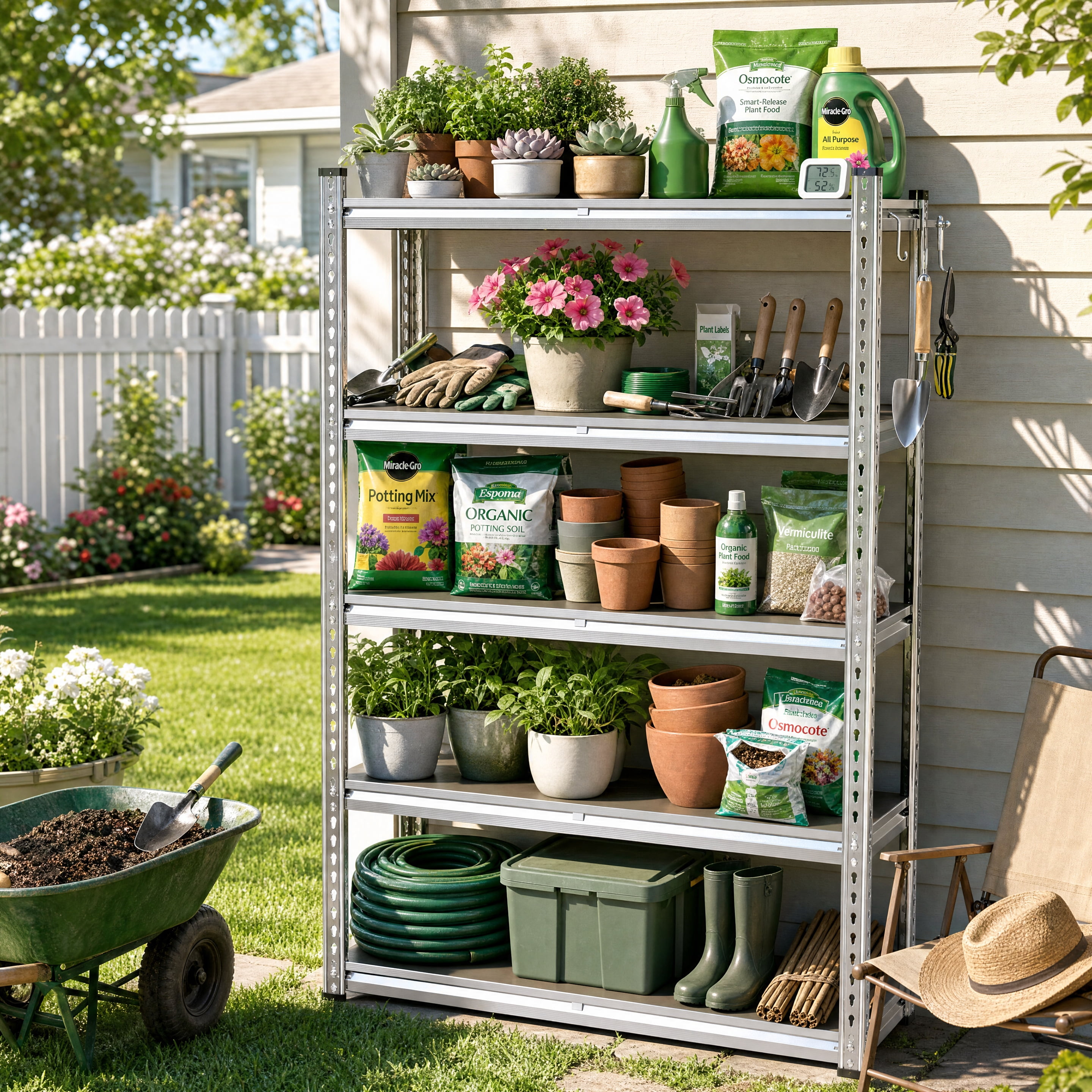 melmine 5-Tier Heavy Duty Storage Shelving Unit, Galvanized Steel with