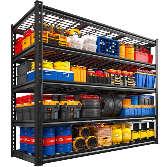 melmine 55" Wide Heavy Duty Garage Shelving, 5-Tier Adjustable Metal Wire Storage Rack, 2800 lb Capacity, 55"W x 17.7"D x 72"H
