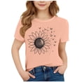 thumbnail image 1 of melon Red Lounge T Shirt for Kids Girl Boy Summer Fall Short Sleeve Boat Neck Spandex Butterfly Sunflower Floral Graphic Tops Shirt Child 2026 Clothes 14-15 Years, 1 of 4