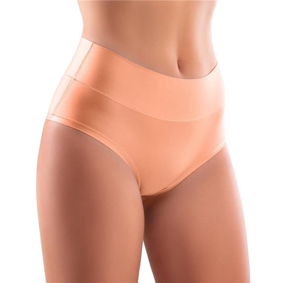 mememe 7DP-31 High-Briefs Comfortable Panties with Impressive Prints - 7 Days - Peach - Small
