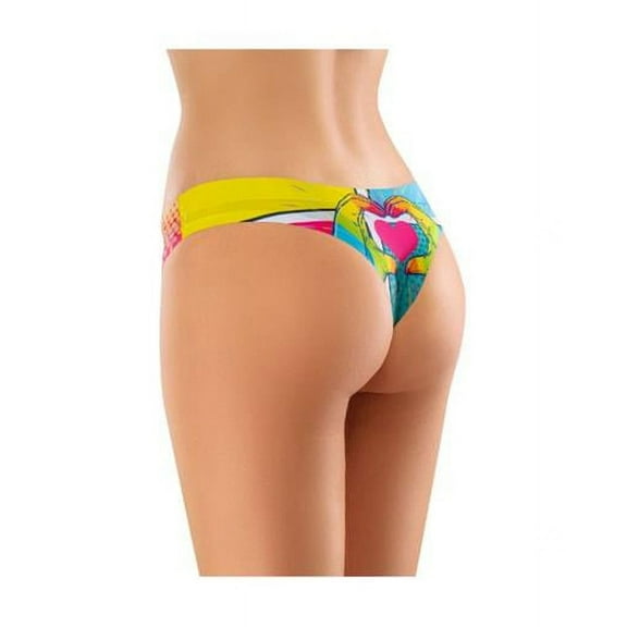 mememe CIA-21 Thong Comfortable Panties with Impressive Prints - Intrigue - Amour - Small