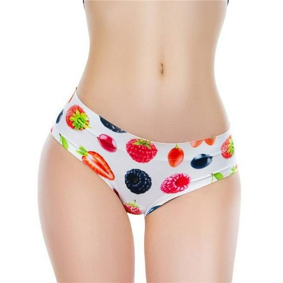 mememe SFF-12 Slip Comfortable Panties with Impressive Prints - Summer Fruits - Fresh Berries - Medium