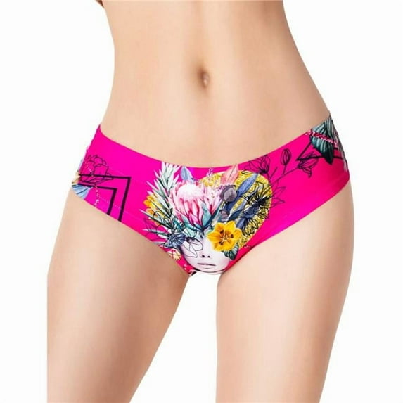 mememe SGFP-13 Slip Comfortable Panties with Impressive Prints - Secret Garden - Frida Pink - Large
