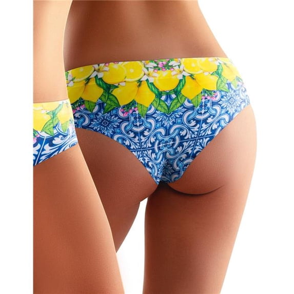 mememe SSLM-13 Slip Comfortable Panties with Impressive Prints - Sicily - Lemon 2 - Large