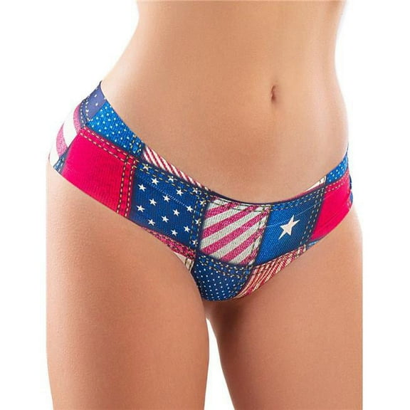 mememe USALS-14 Slip Comfortable Panties with Impressive Prints - USA - Lone Star - Extra Large