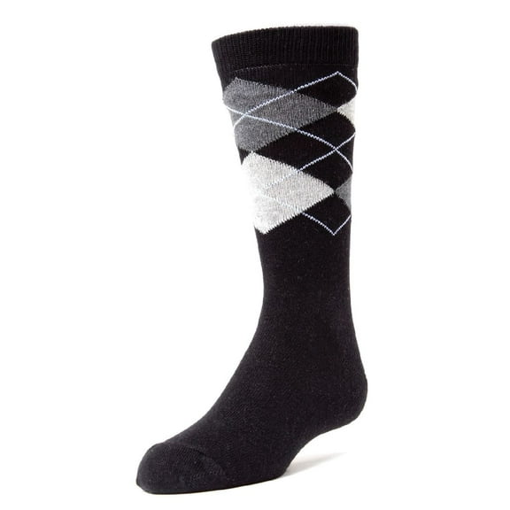 MeMoi Prim and Preppy Cotton Blend Argyle Socks - Boys - Male, 10-12, Black