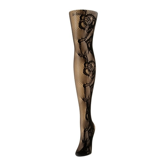 MeMoi Botanica Floral Swirl Fishnet Tights - Womens - Female (Medium/Large, CloudBurst)